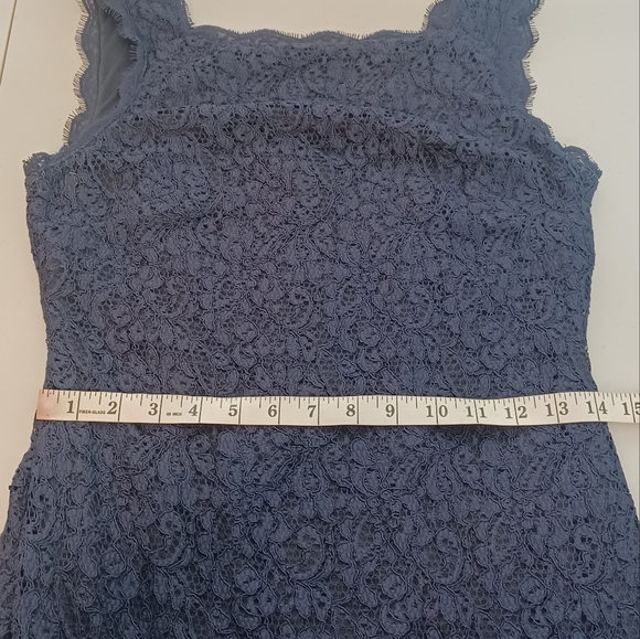 Adrianna Papell Sz 4 Office Floral Lace Square Neck Sheath Cocktail Dress - Picture 11 of 14